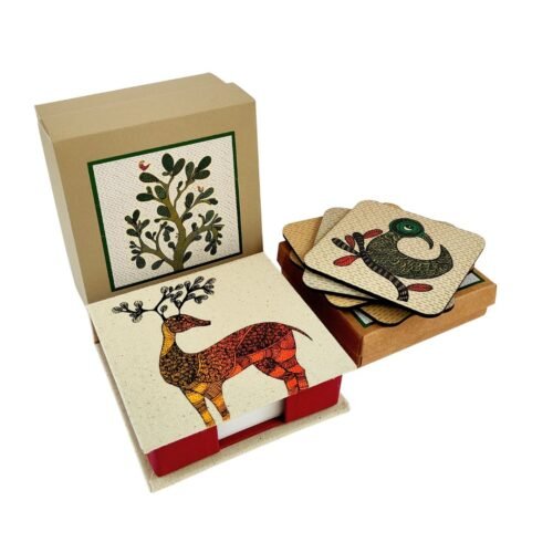 Memo Box & Coaster Gift Box - Gond