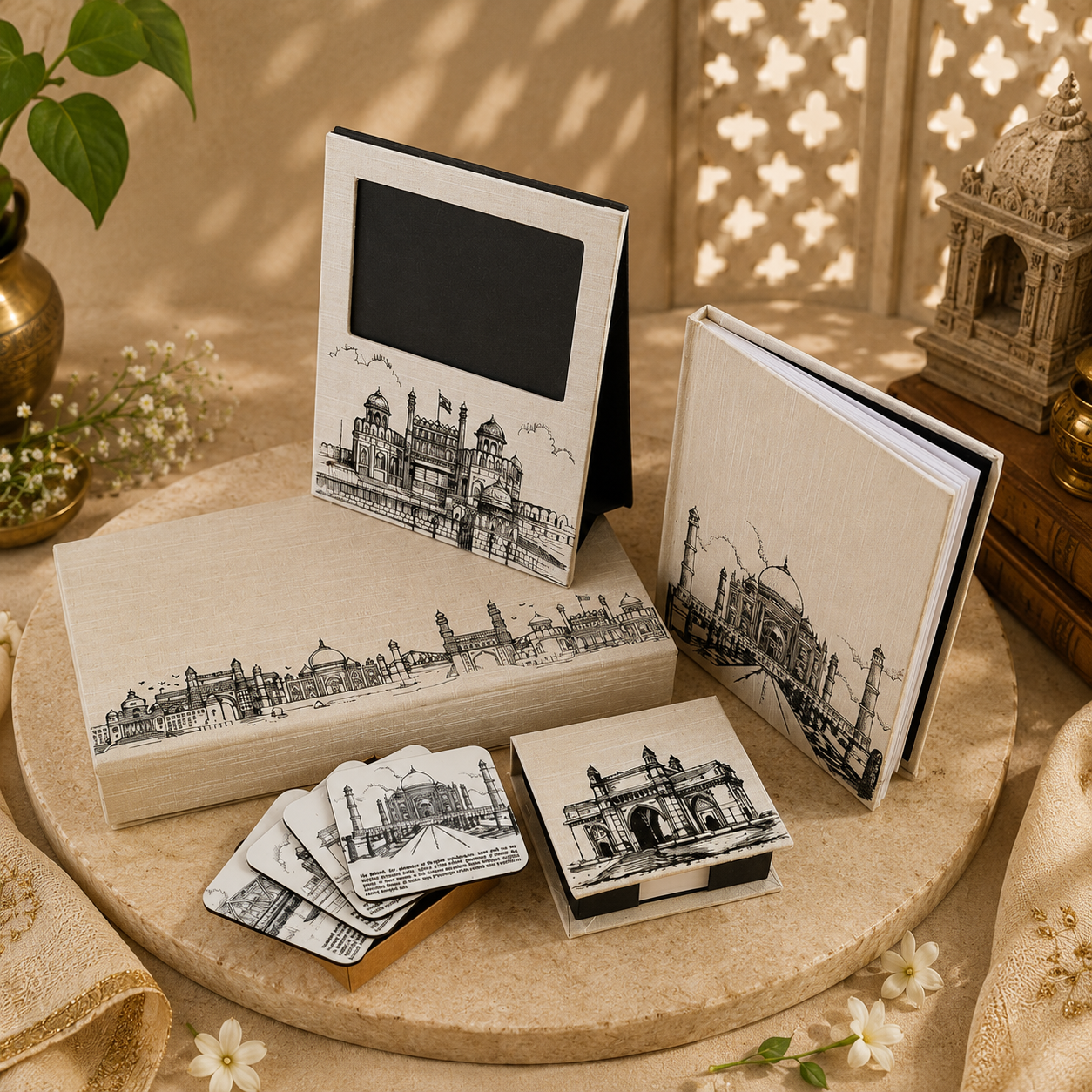 India in a Box - Sketches - Large - Art Silk 1