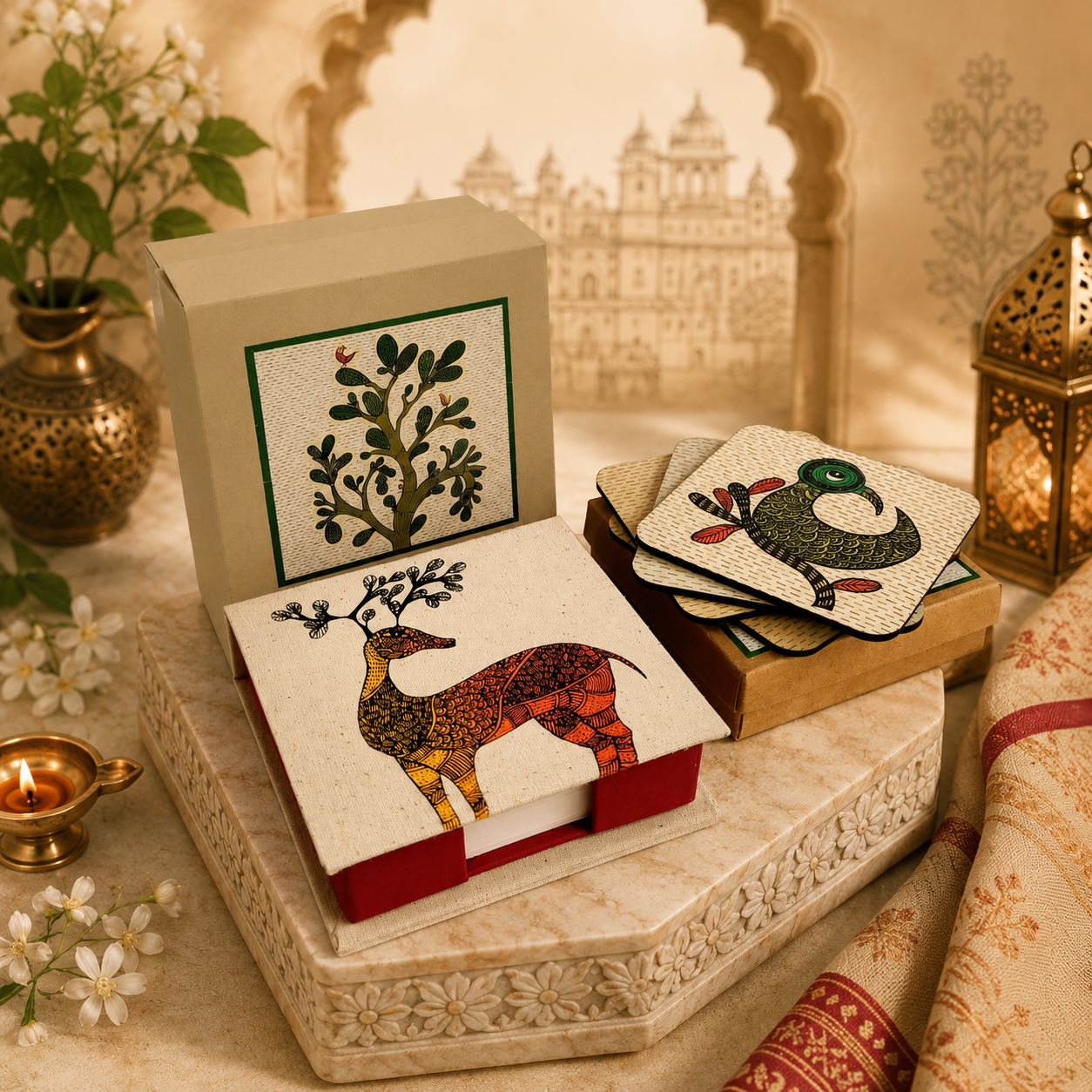 Memo and coaster box gond