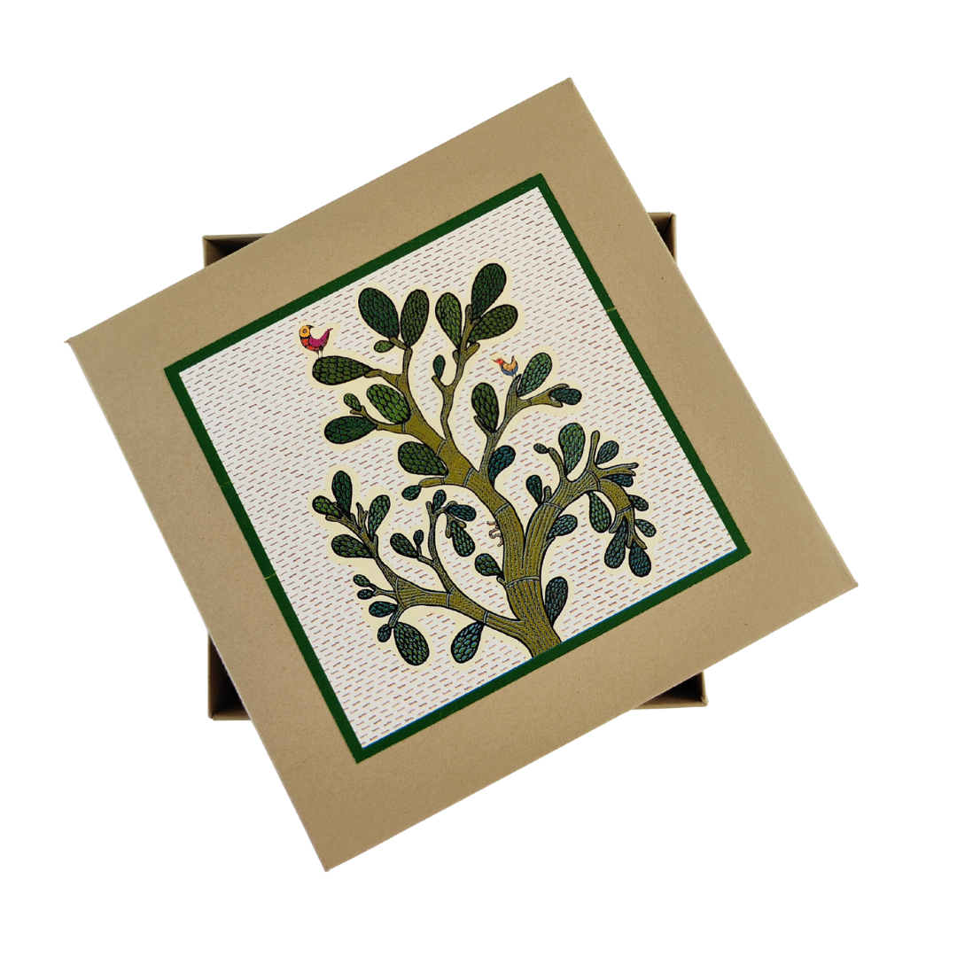 Memo and coaster gift box Gond