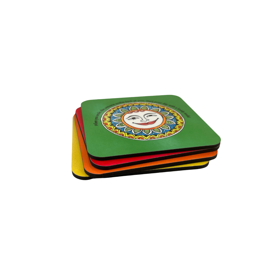 Memo and coaster gift box madhubani (3)